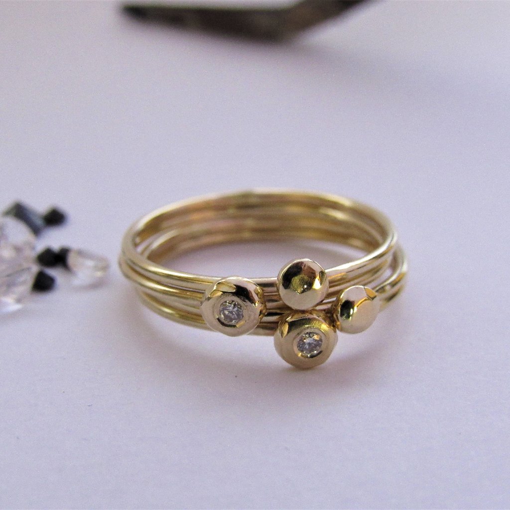 Gold Rings Combination 14k Yellow Gold Rings